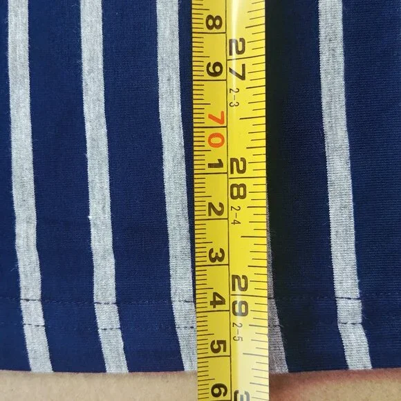 Weekend Suzanne Betro navy blue stripes open bow sleeve stretchy top blo… - Picture 10 of 14